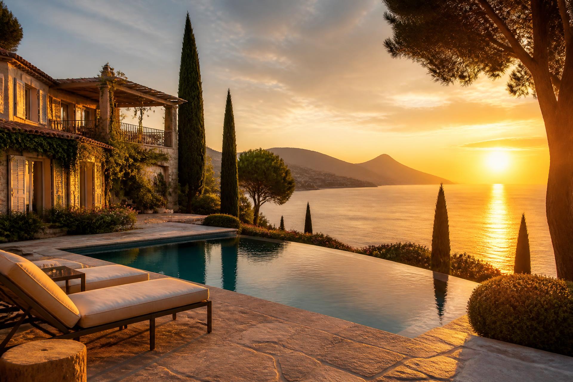 Villa de luxe avec piscine à débordement face à la mer